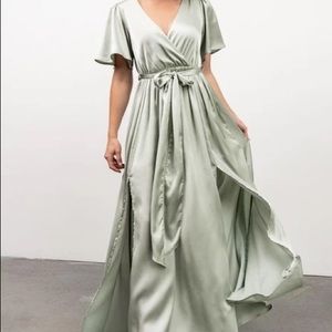 Baltic Born Sage Sicily Satin Maxi Dress